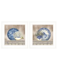 White "The Farmhouse Blues Collection" 2-Pc By Linda Spivey