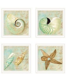 White Framed "Ocean Collection " 4-Piece By Sophie 6