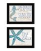 Black Frame "Mermaid Kisses Starfish Wishes" by Kate Sherrill