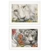 White Framed "Tiger Lily Dandy Lion" 2-Piece By Ed Wargo