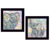 Black Framed "Elephant I & II" 2-Piece Vignette By Lisa Morales