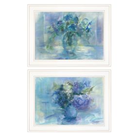 White Framed "Susie's Blue Bouquet" 2-Piece By Tracy Owen