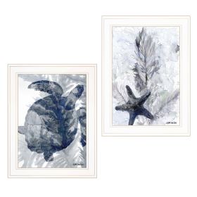 White Framed "Ocean Collection" 2 pc By Stellar Design Studio