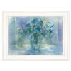 White Framed "Susie's Blue" By Tracy Owen, Ready to Hang