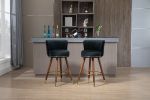 Black COOLMORE Bar Stools Set of 2, Wood Legs,37" Height