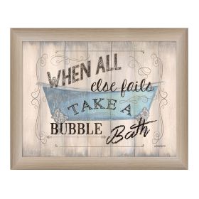 Beige Framed "Take a Bubble Bath" By Debbie DeWitt