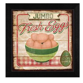 Black Framed "Jumbo Fresh Eggs" By Mollie B., Printed Wall Art