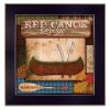 Black Framed "Red Canoe Lodge" By Mollie B., Ready To Hang