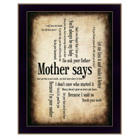 Black Framed "Mother Says" By Susan Boyle, Printed Wall Art