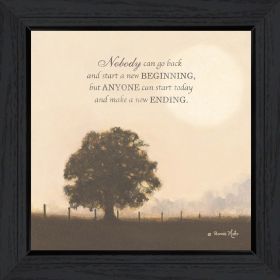 Black Framed "New Ending" By Bonnie Mohr, Ready To Hang