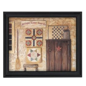 Black Framed "Antique Game Boards" By Pam Britton