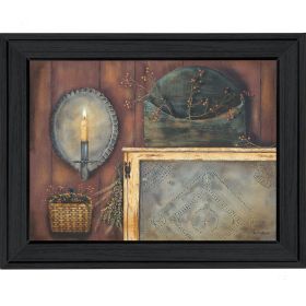 Black Framed "Tin Sconce" By Pam Britton, Printed Wall Art