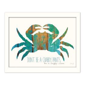 White Framed "Don't be a Crabby Pants" By Marla Rae