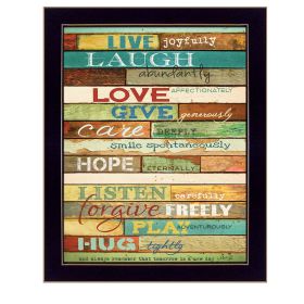 Black Framed "Live Joyfully" By Marla Rae, Ready To Hang