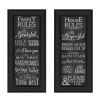 Black Frame "Family and House Rules Collection" By Susan Ball