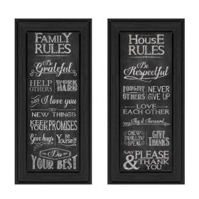 Black Frame "Family and House Rules Collection" By Susan Ball