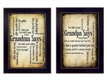 Black Framed "Grandparents Collection" 2-Piece By Susan Ball