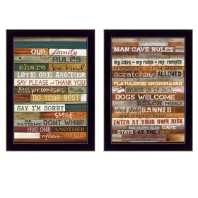 Black "Family and Man Cave Rules Collection" By Marla Rae