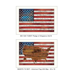 White Framed "American Flags Collection"  By Marla Rae