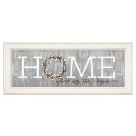 White Framed "Home-Where Our Story Begins" by Marla Rae