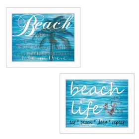 White Framed "Beach Life Collection"  By Cindy Jacobs