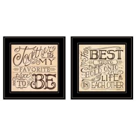 Black Framed "Together / Each Other" 2 pc by Deb Strain