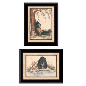 Black Framed "Gone Fishing" 2-Piece Vignette by Mary June