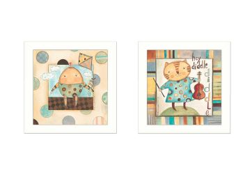 White frame "Nursery Pictures Collection" by Bernadette Deming