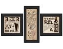 Black Framed "Beer Time Collection" By Deb Strain