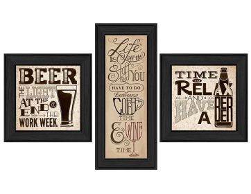 Black Framed "Beer Time Collection" By Deb Strain