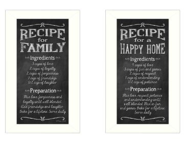 White Framed "Family Recipe Collection"  By Susan Ball