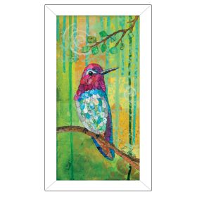 White Framed "Anna's Hummingbird" By Lisa Morales