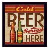 Black Framed "Cold Beer Served Here" By Mollie B.