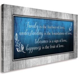 Love Quote Wall Art Blue and Grey Canvas Prints for Home