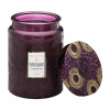 Voluspa Santiago Huckleberry Embossed Glass Jar candle 18 oz