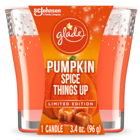 Glade Candle Pumpkin Spice Things Up,3.4 OZ. w/Essential Oils