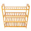 Light Wood Color Bamboo 4-Tier Shoe Rack, Shelf Storage