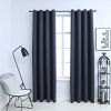 Blackout Curtains with Rings 2 pcs Anthracite 54"x 63" Fabric