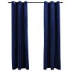 Blackout Curtains with Rings 2 pcs Navy Blue 37"x 63" Velvet