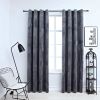 Blackout Curtains with Rings 2 pcs Anthracite 54"x 84" Velvet