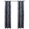 Blackout Curtains with Rings 2 pcs Anthracite 37"x 63" Velvet