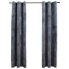 Blackout Curtains with Rings 2 pcs Anthracite 37"x 95" Velvet