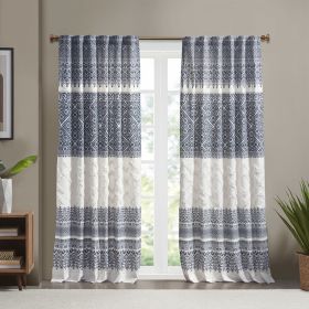 Ink & Ivy Cotton Printed Curtain Panel w/ Chenille detail & lining