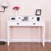 White Home Office Writing Desk with 4 Drawer Study Table