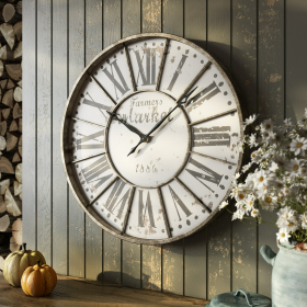 Aspire Home Accents Monroy Rustic Farmhouse 24" Clock