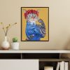 Black Framed Rosie the Feline Canvas Wall Art, 16.5 x 20.5