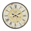 DecMode 32" Brown Wooden Distressed Clock with Typography