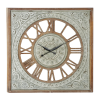 DecMode 36" Brown Metal Scroll Clock with Embossed Metal