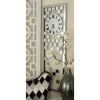 Silver Glass DecMode 13" x 42" Beveled Mirrored Wall Clock