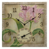 Taylor 14-in. x 14-in. Beechwood Flower Clock with Thermometer